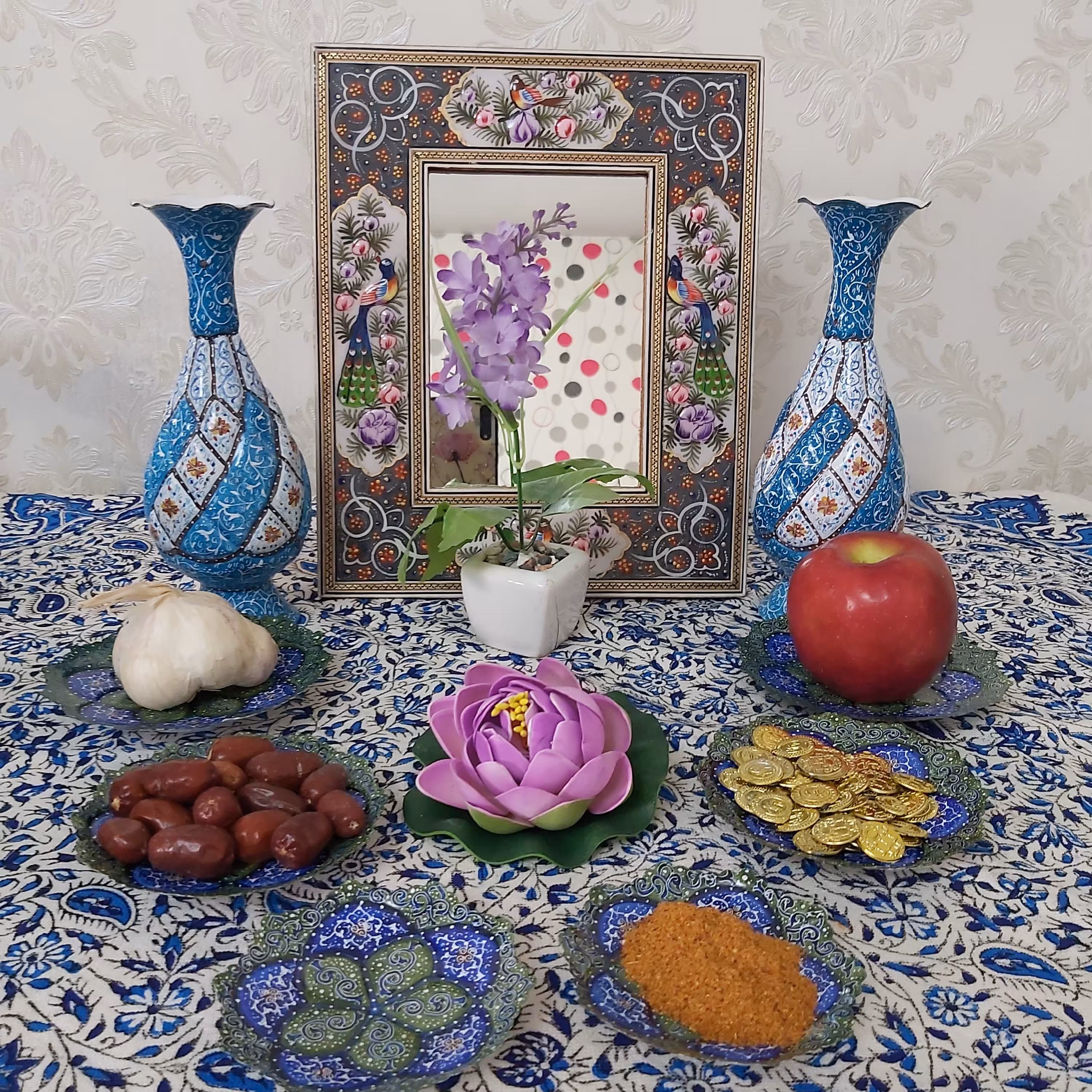 ست هفت سین میناکاری 6تکه در سه سایز