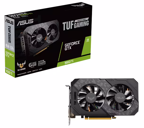 کارت گرافیک  ایسوس مدل TUF-GTX1660TI-6G-EVO-GAMING حافظه 6 گیگابایت