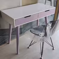 میز تحریر مطالعه دو کشو پایه مخروطی کم جا