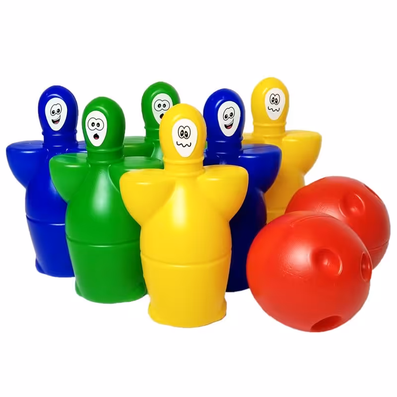 بولینگ سه بعدی طرح آدمک 6 عددی همراه با 2 توپ کلی و جزئی