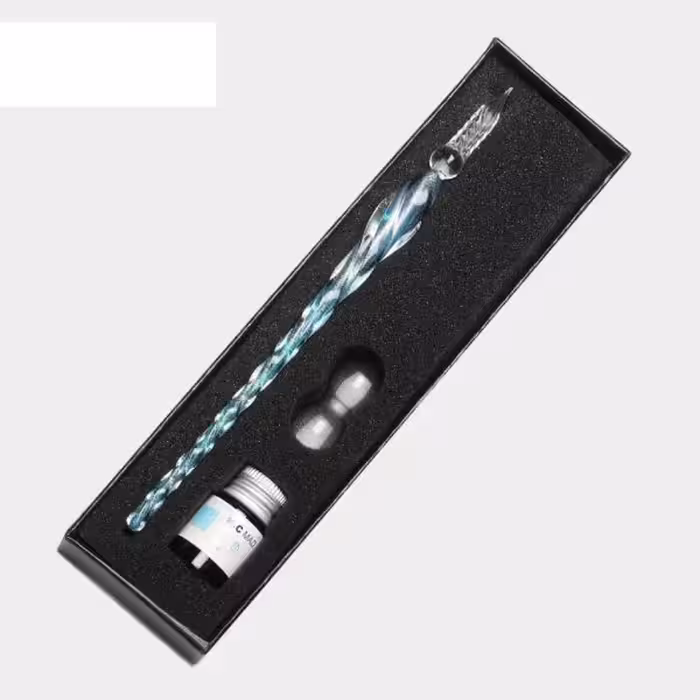 ست قلم شیشه‌ای اکلیلی آسمانی برند Glass Pen