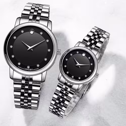 ساعت برند لنگ بو longbo ست، تکی هم به فروش میرسد فلزی دو رنگ با یکسال گارانتی موتور و ثابت بودن رنگ قاب و بند ساعت عبدی 