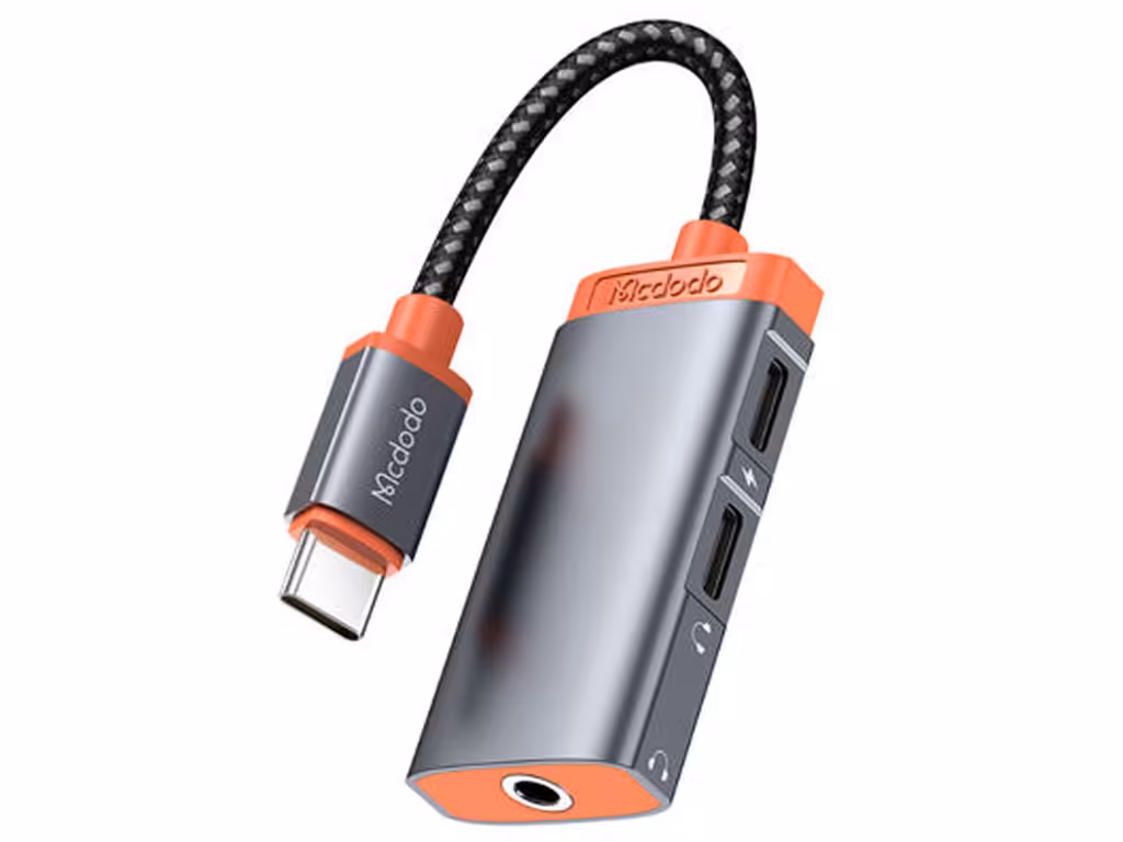کابل تبدیل تایپ‌سی به 2 تایپ‌سی و جک 3.5 میلی‌متری مک‌دودو Mcdodo CA-0940 Type-C to Dual Type-C and DC3.5mm Cable