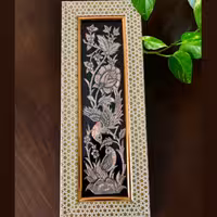 تابلو قلمزنی طرح گل مرغ