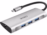 هاب تایپ سی 6 پورت ویوو WiWU Alpha 631STR Portable Multiport Type-C Hub 6 in 1 Laptop Adapter