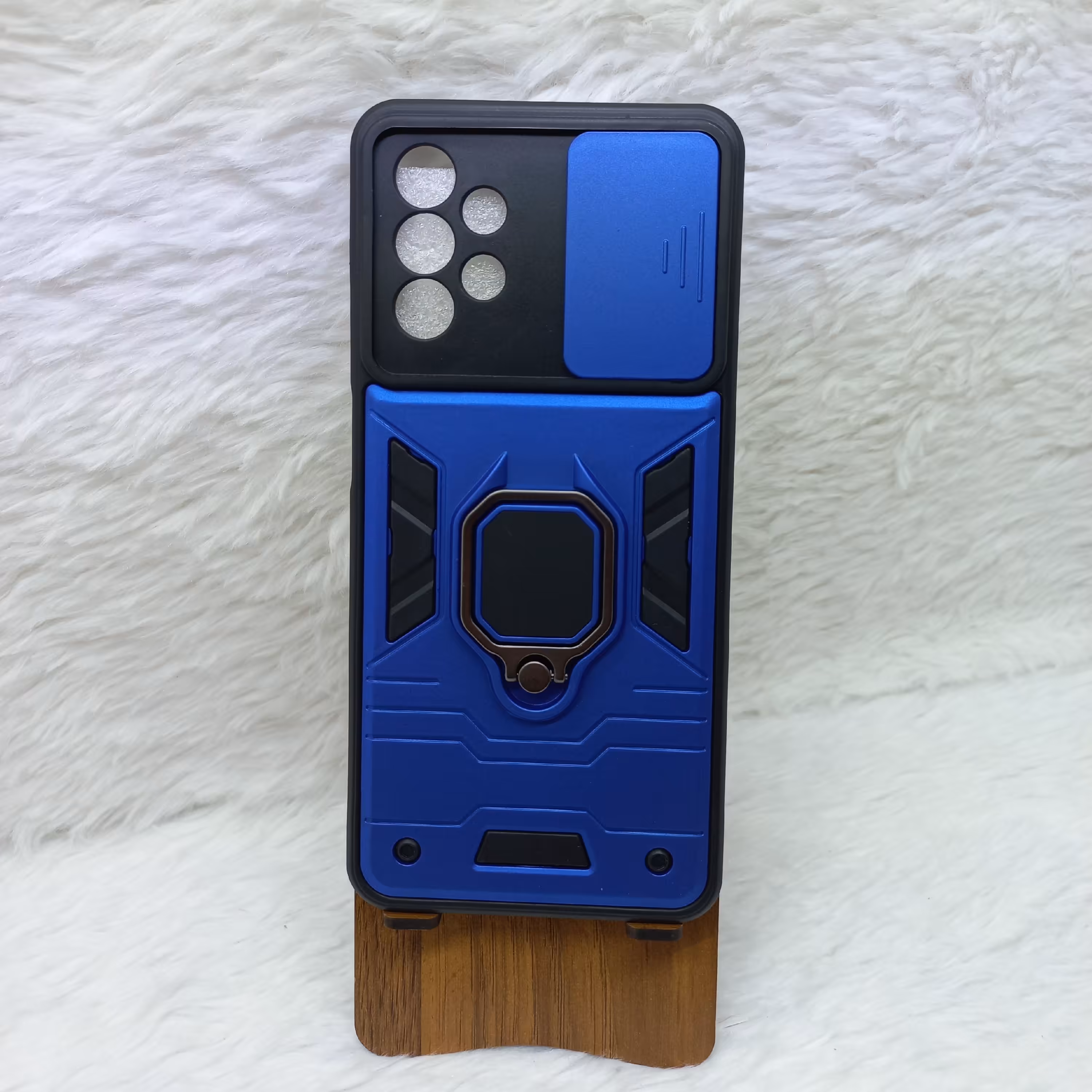 گارد بتمنی گوشی سامسونگ  A13 4G با محافظ لنز کشویی  رنگ آبی