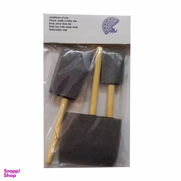 ابزار سفالگری به گز مدل تامپون سر تخت مجموعه 3 عددی