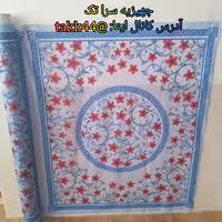 سفره متری گلدار رنگ آبی عرض 120 سانتی متر 