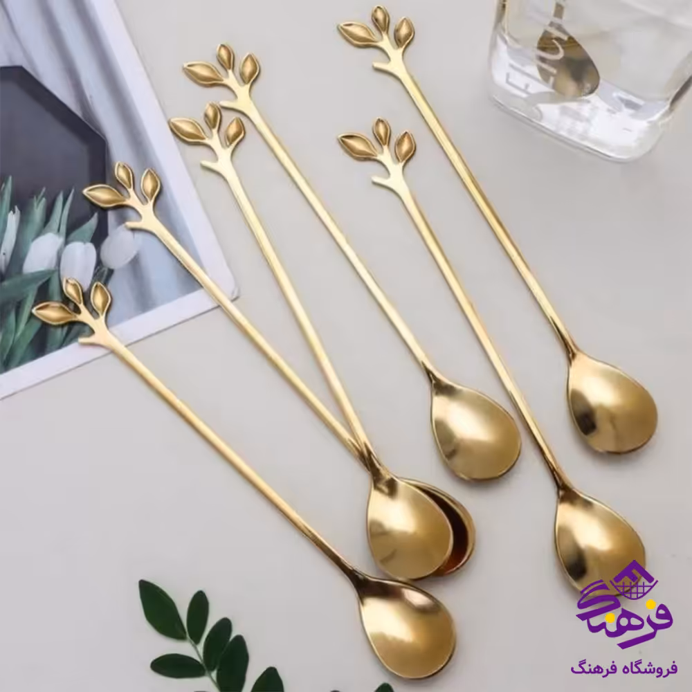 قاشق شربت برگ طلایی