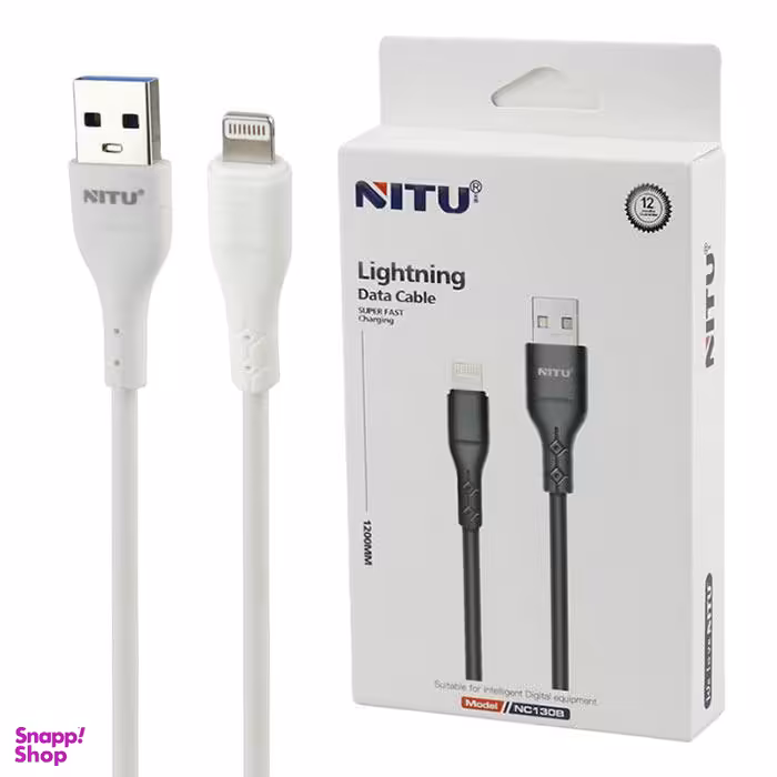 کابل USB به لایتنینگ نیتو (Nitu) مدل NC130 طول 1.2 متر 2.4 آمپر