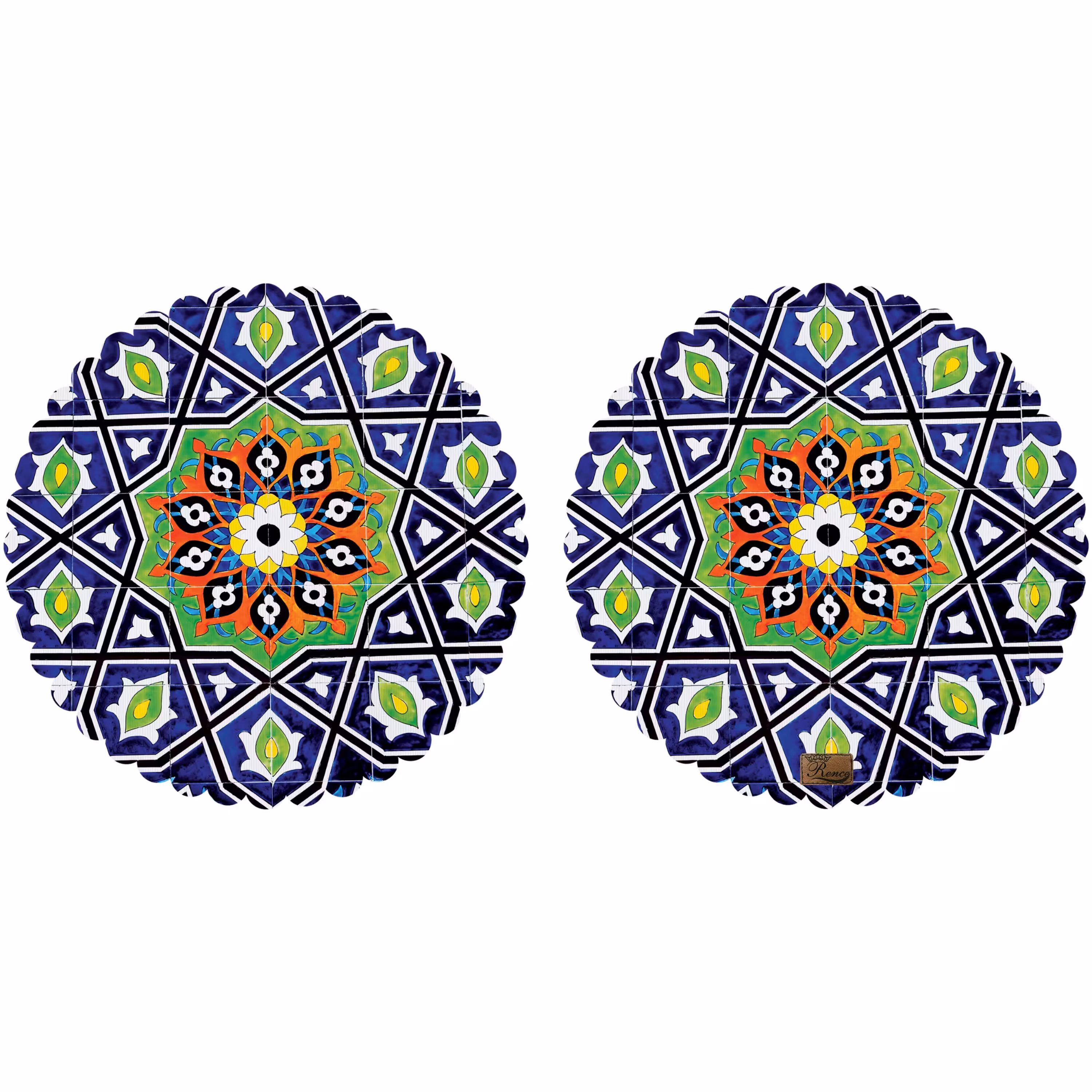 رومیزی مخمل طرح سنتی دو عدد سایز 40 در 40 مدل T4-420 شرکت رنس