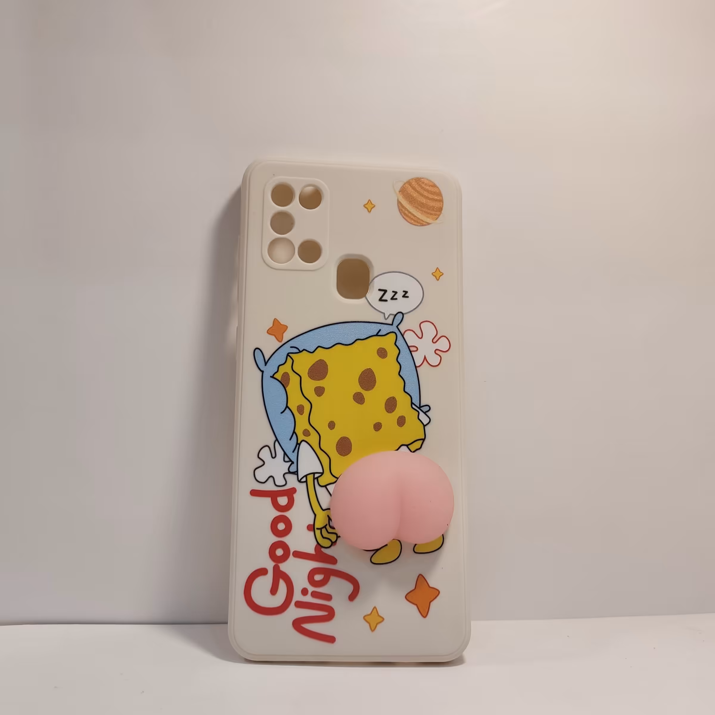 قاب گوشی باب اسفنجی هلویی نرمالو مدل  A21 S