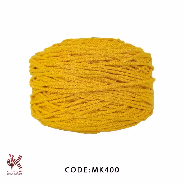 نخ پنبه مکرومه کتان 4 میل تابیده زرد 400