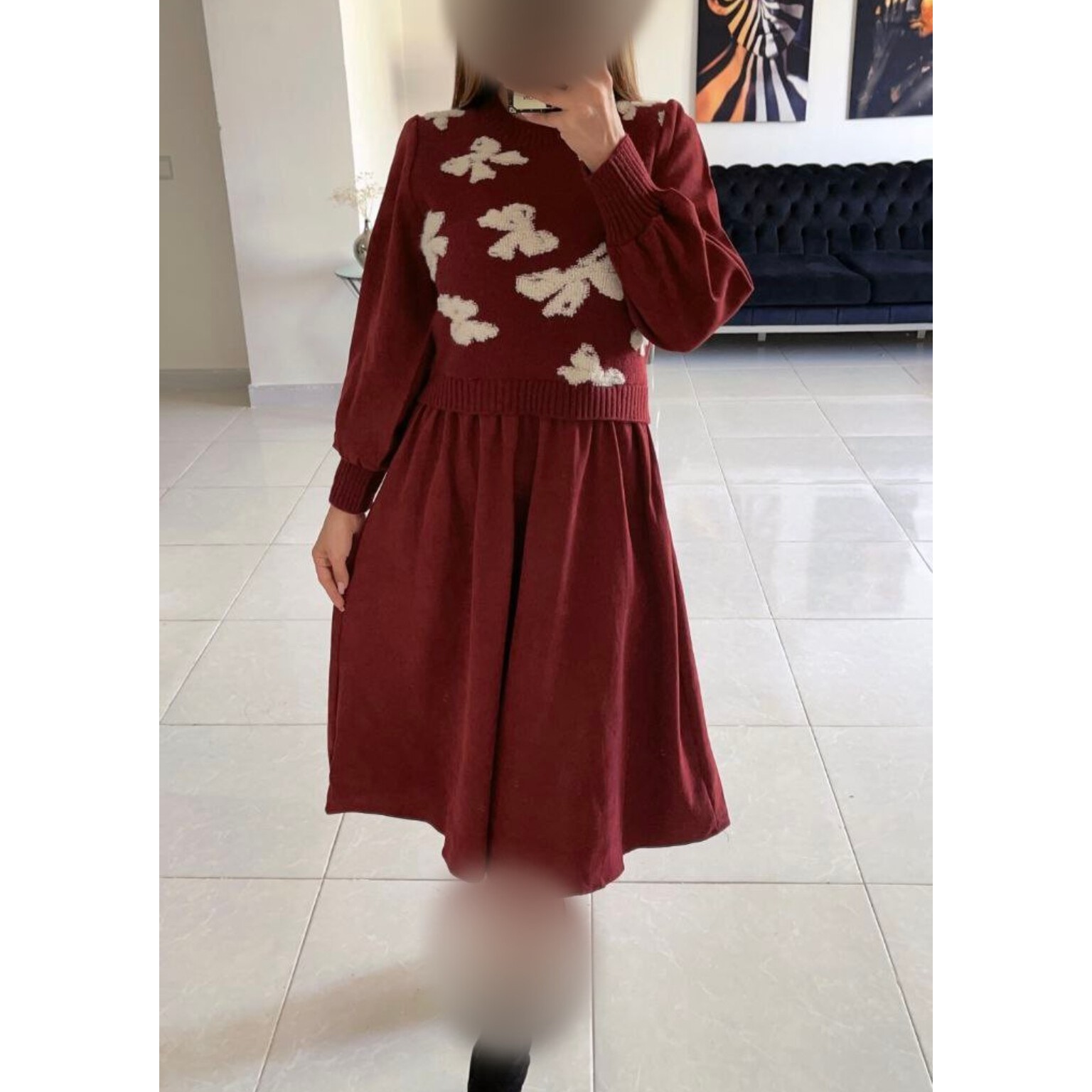دو تیکه پیراهن زنانه مخمل کبریتی و هودی زنانه وارداتی سایز 34 تا 46 کار برند با کیفیت 
