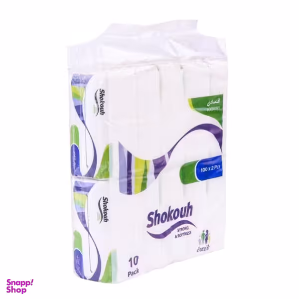 دستمال کاغذی 100 برگ شکوه مدل Flower بسته 10 عددی