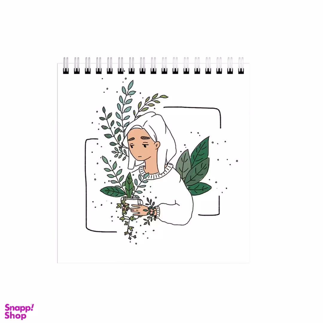 دفتر طراحی بامبیلیپ طرح دختر و گیاه کد 8883818