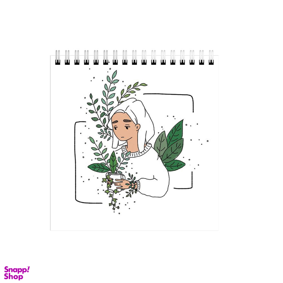 دفتر طراحی بامبیلیپ طرح دختر و گیاه کد 8883818
