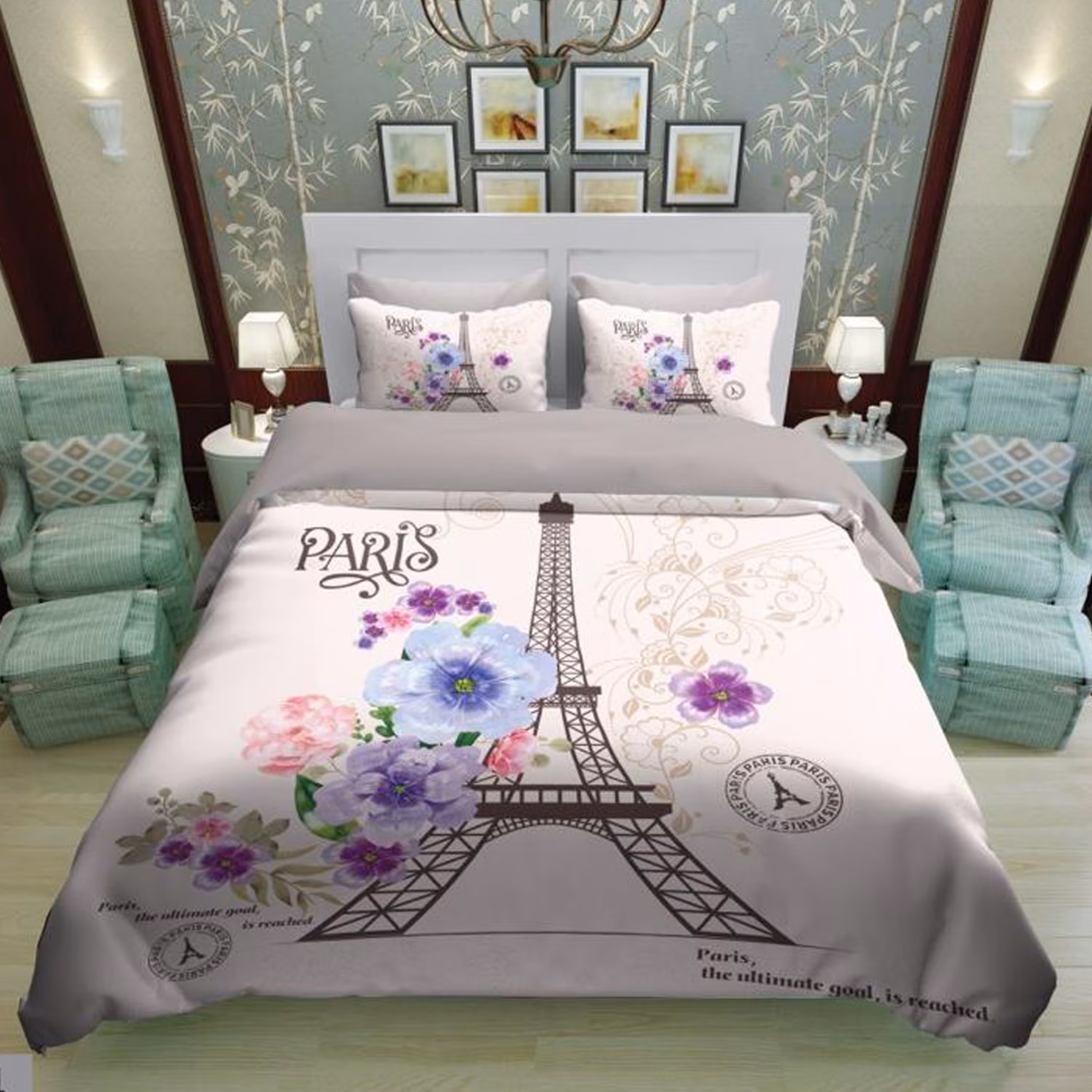 سرویس روتختی 2 نفره تنسل چاپی برندترک لند(Turk Land) rs 34