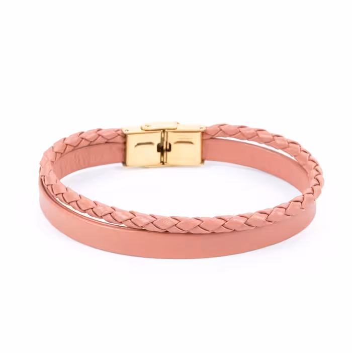 دستبند چرم طبیعی زنانه و مردانه بیسراک کد 126- Golbehi