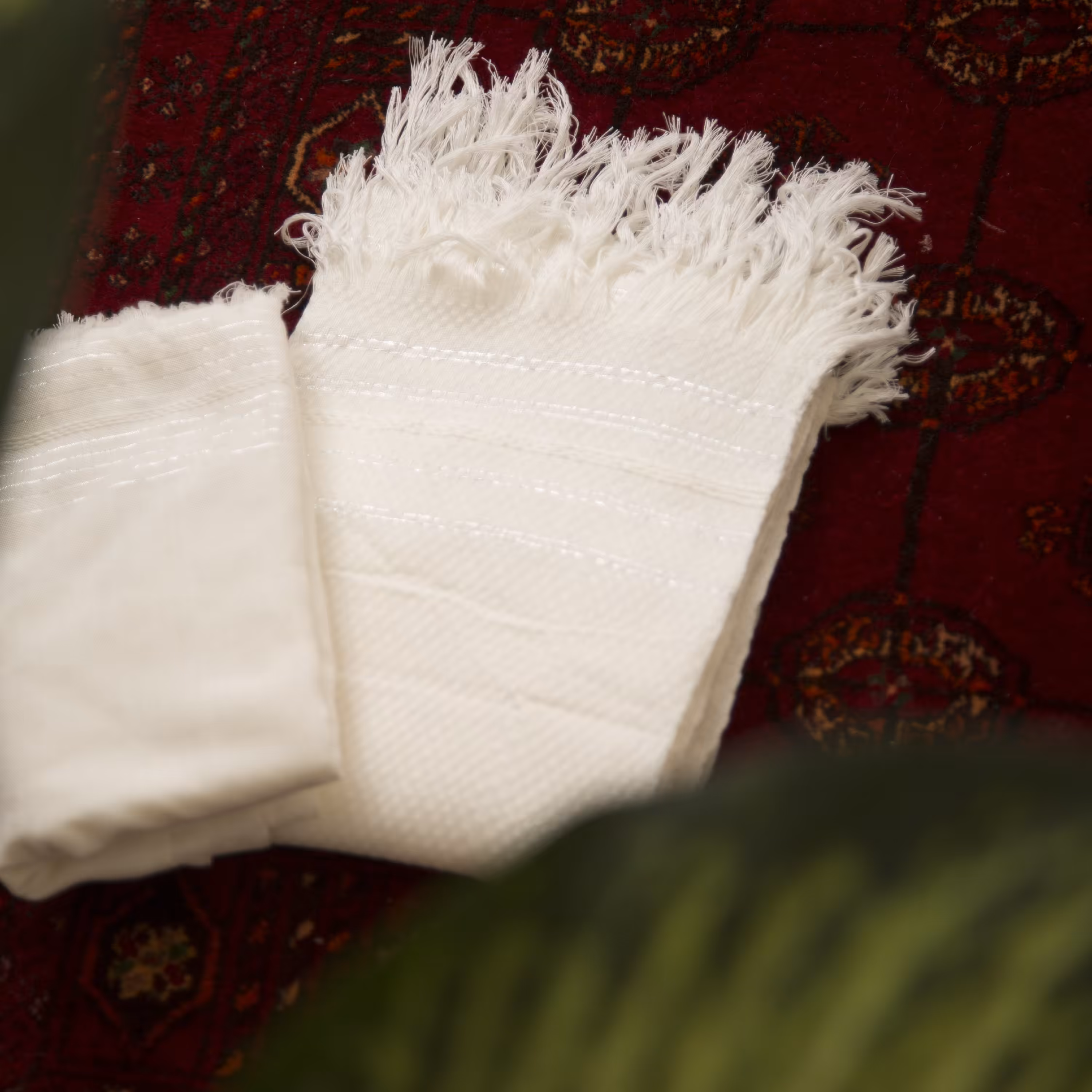 حوله حمام نخی سفید لانه زنبوری 