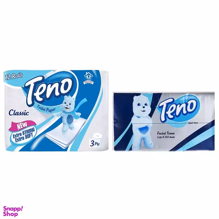 دستمال کاغذی و دستمال توالت تنو مدل تکی مجموعه 13 عددی