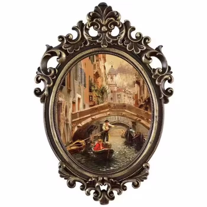 تابلو آینه ای پلی رزین QUIET CANAL IN VENICE کد PH-70016