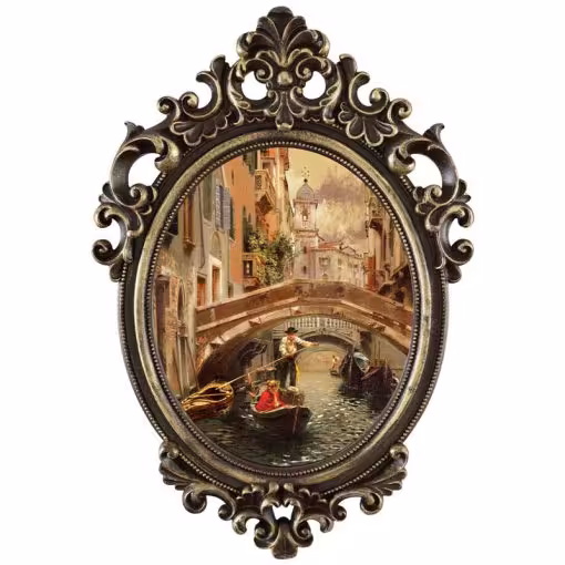 تابلو آینه ای پلی رزین QUIET CANAL IN VENICE کد PH-70016