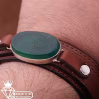 دستبندعقیق سبزحرز امام جواد چرم گاوی طبیعی ارسال رایگان