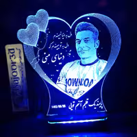 آباژور سه بعدی چهره طرح قلبی کد a32  با ریموت کنترل 16 رنگ 