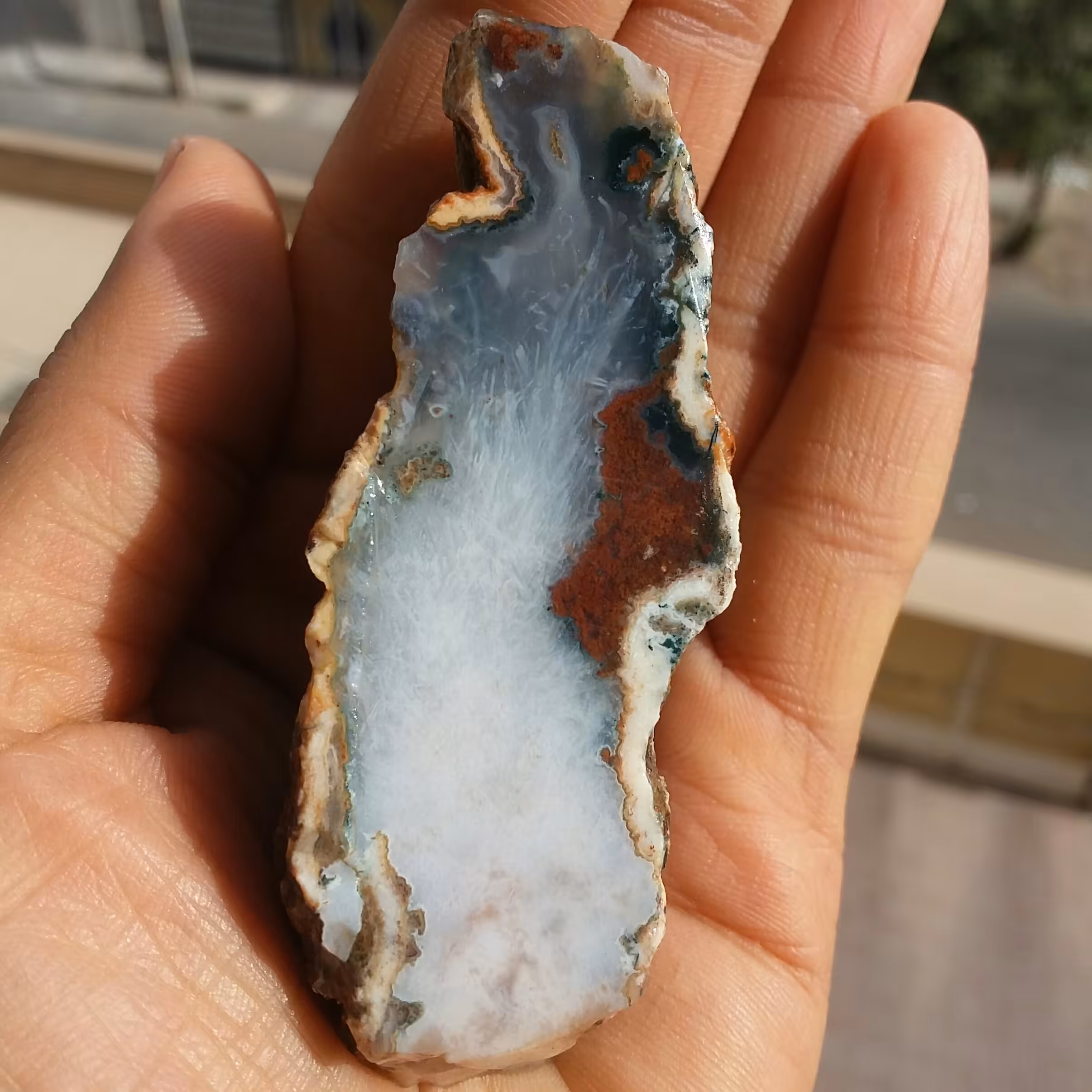 اسلایس سنگ راف عقیق سلیمانی منظره رتایل دار محشر دیدنی کاملا طبیعی شاهکار خلقت خااص
