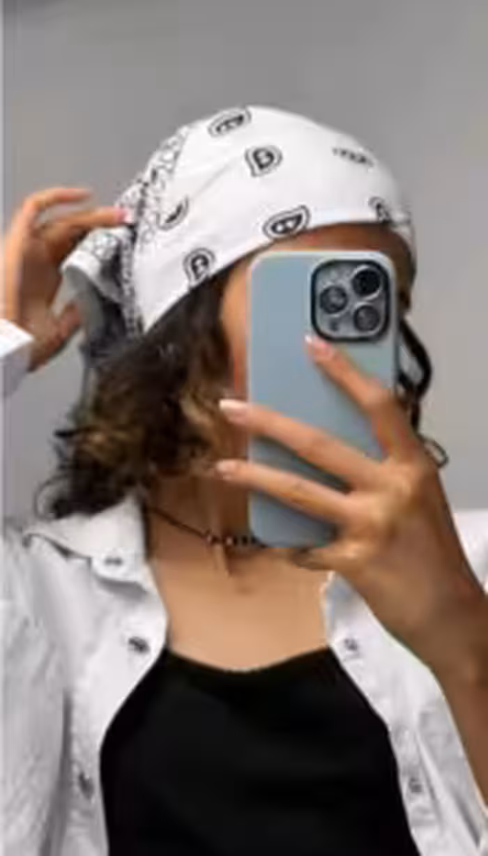 باندانا بته جقه سفید 50 سانت پارچه ای