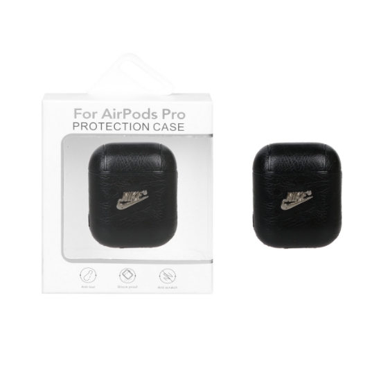 کیس ایرپاد چرمی لوگودار مدل AirPods 1 / 2 - کد 4