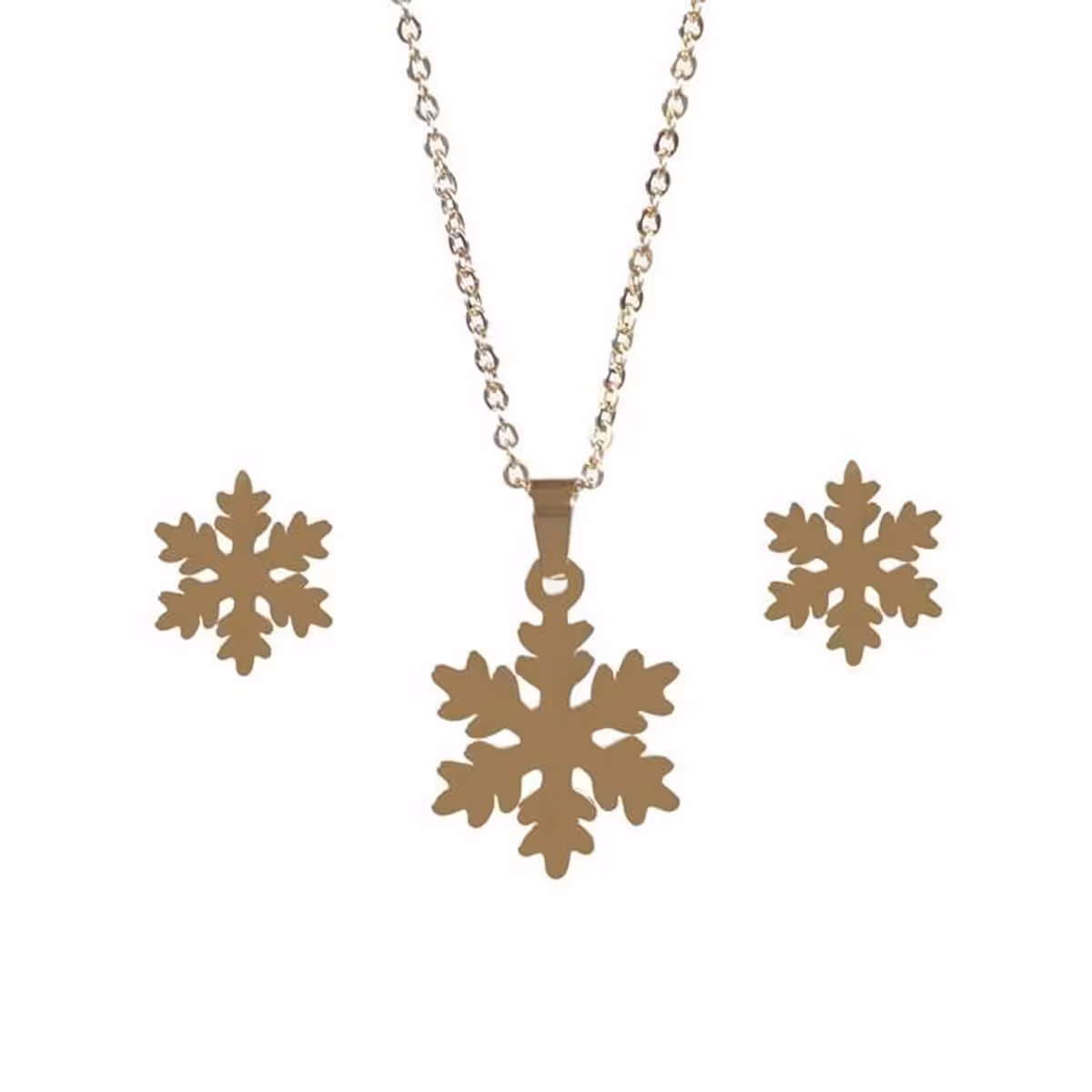 نیم ست استیل طرح دونه برف سبک و با کیفیت رنگ طلایی