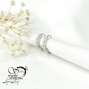 گوشواره حلقه ای نقره کد 6407