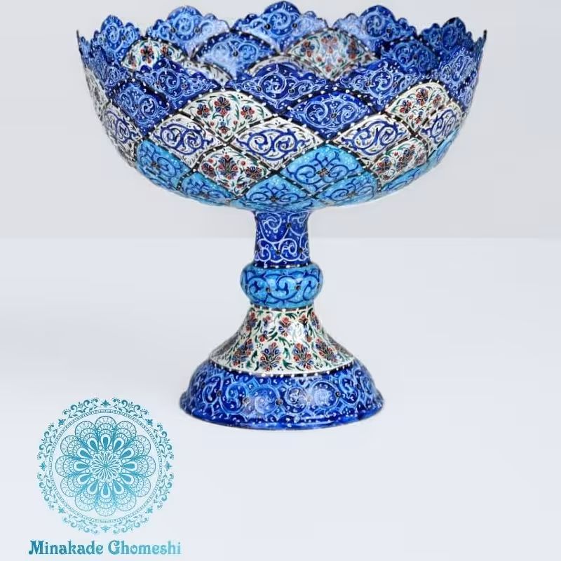 میوه خوری یا شکلات خوری پایه دار میناکاری