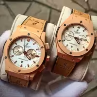 ساعتمچی ست مردانه و زنانه هابلوت 3 موتور فعال جنس بند رابر hublot