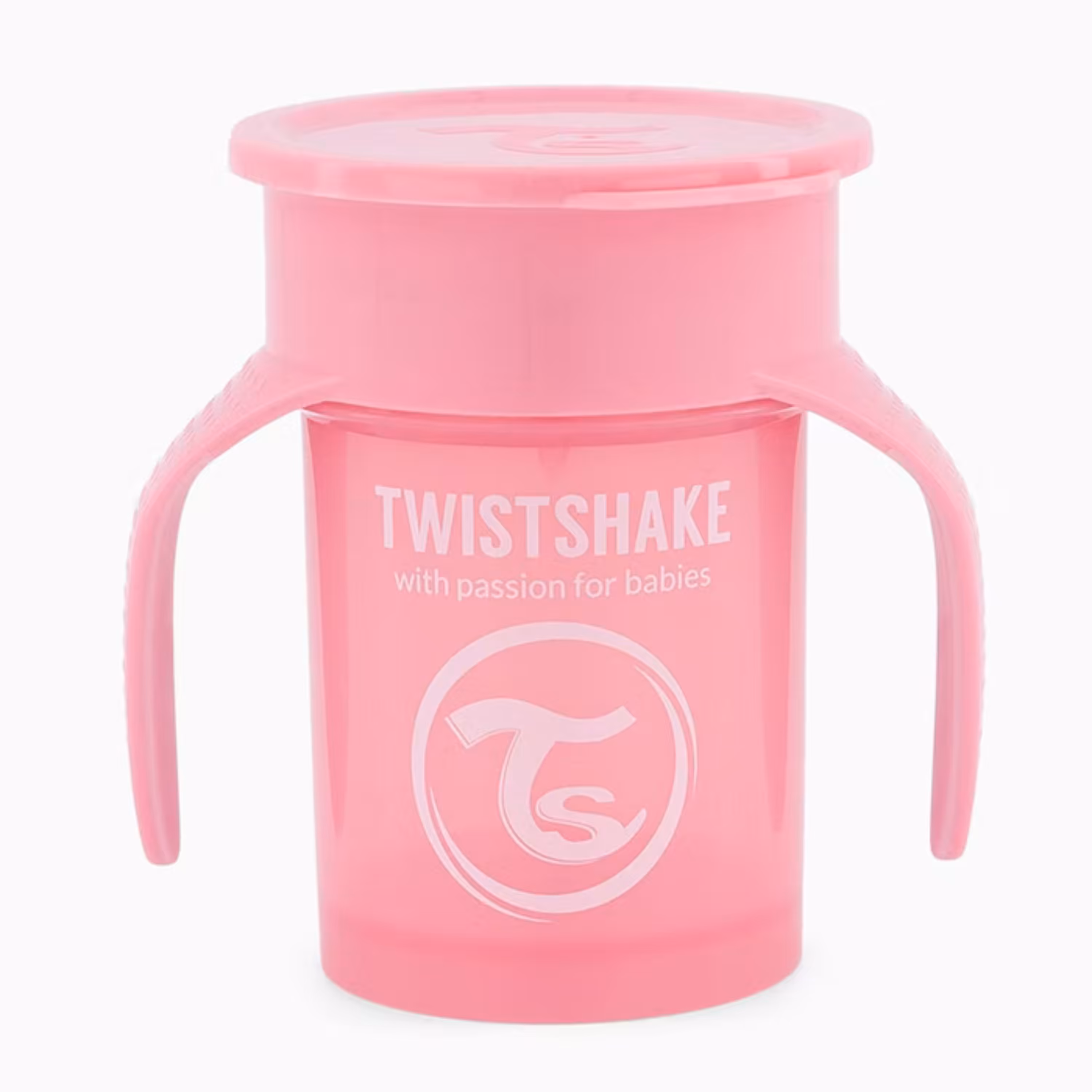 لیوان 360 درجه 240 میل صورتی پاستل تویست شیک Twistshake