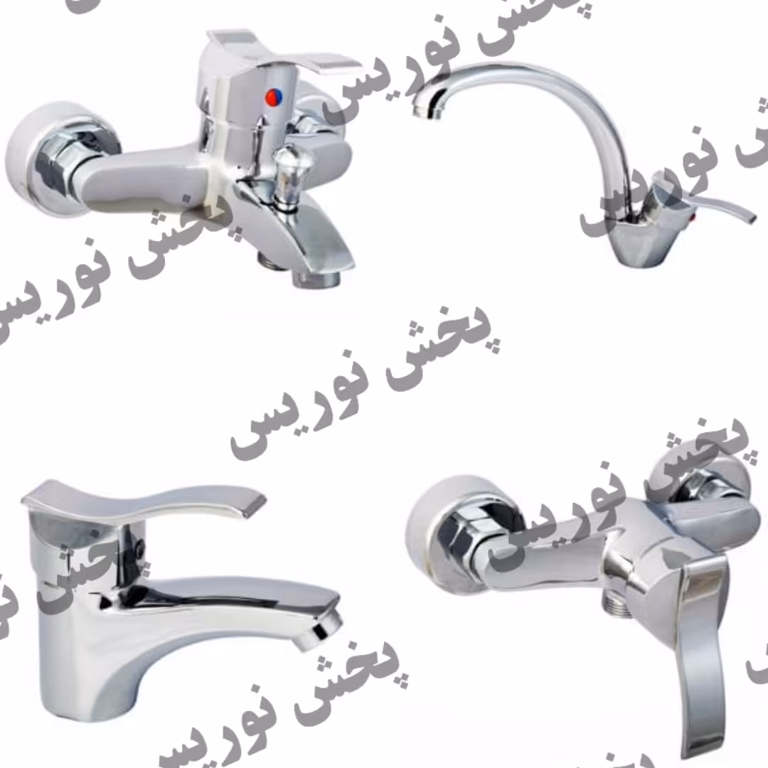 ست شیرآلات نقره ای مدل نیلوفر 