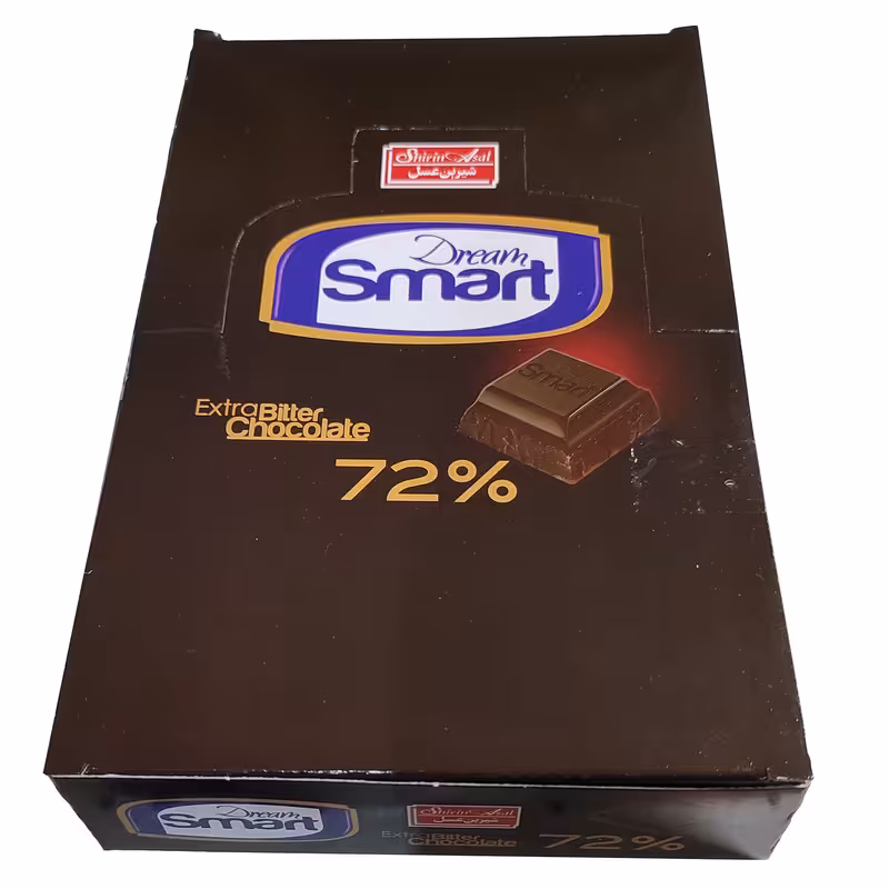 شکلات تلخ 72 درصد دریم اسمارت شیرین عسل - 9 گرم بسته 50 عددی