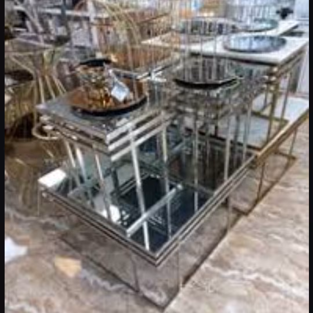 عسلی و جلو مبلی سه خط با 2 عدد عسلی کیفیت آبکاری فورتیک