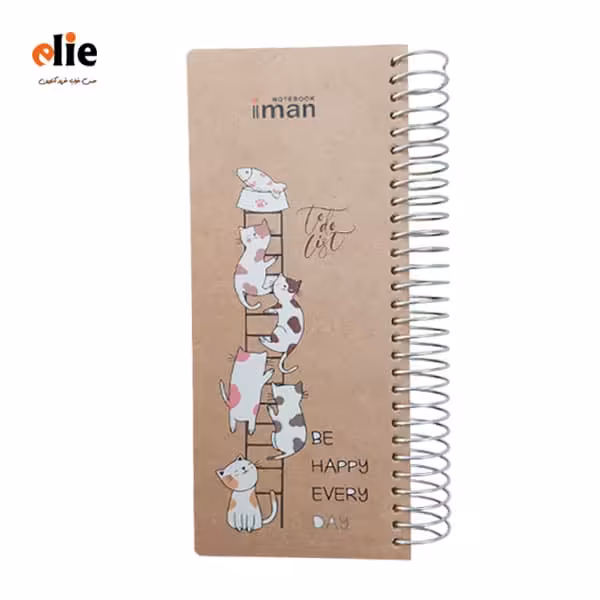 دفترچه یادداشت ایمان مدل تو دو لیست طرح گربه و ماهی