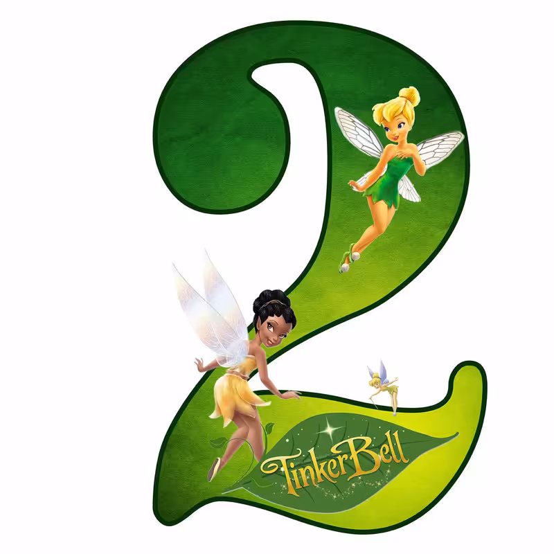 استند رومیزی تولد مدل عدد 2 طرح تینکربل کد 1465