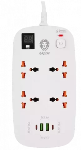 قیمت و مشخصات چندراهی برق هوشمند Green Lion مدل GNPS2PDWH