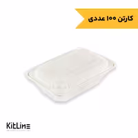 ظرف یکبار مصرف گیاهی درب دار آملون 14×22 سانتیمتری (کارتن 100 عددی)