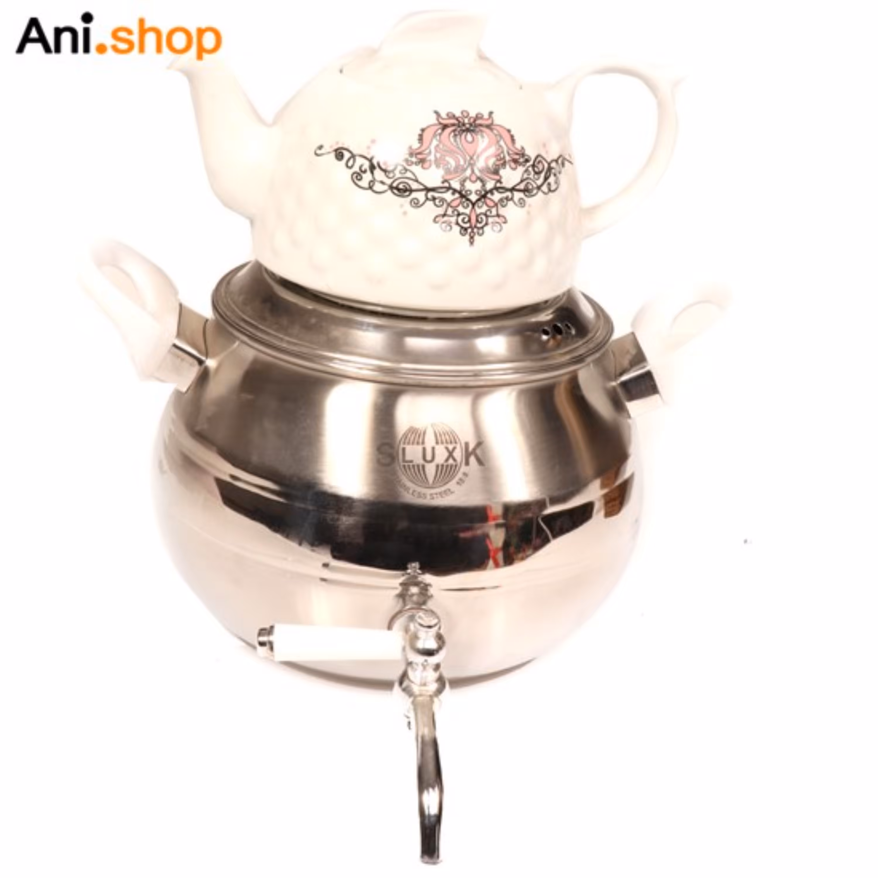 ست کتری و قوری کف چدن استیل مدل SLUXK