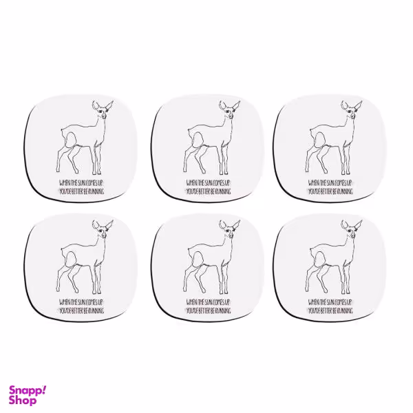 زیر لیوانی ترمه طراحان ایده مدل آهو کد trm179 بسته 6 عددی