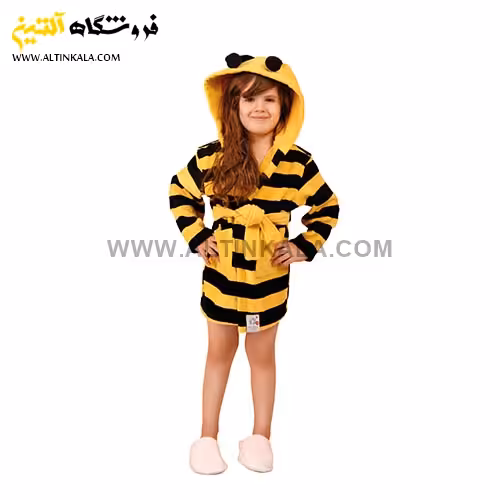 حوله پالتویی بچه گانه طرح زنبور پودایران سایز 90