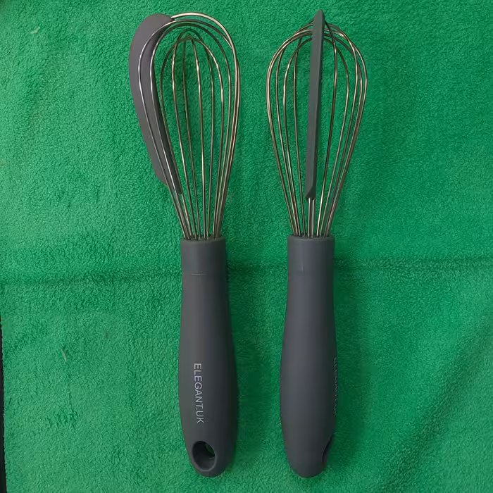 همزن استیل دو کاره با لیسک و دسته سیلیکونی الگانت کوچک