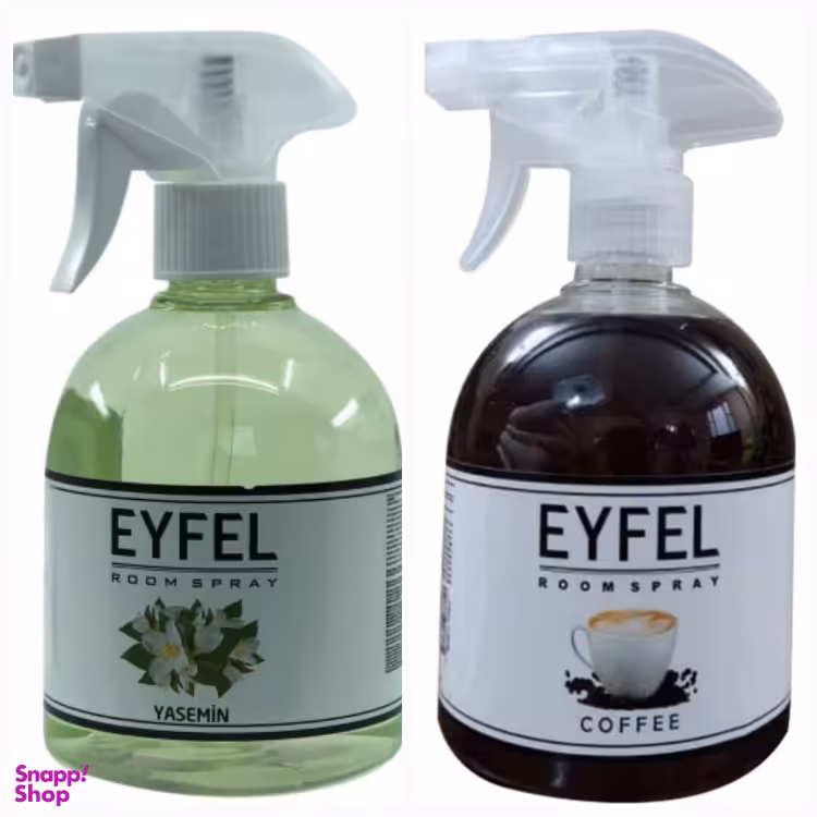 اسپری خوشبو کننده هوا ایفل مدل گل یاس و قهوه حجم 500 میلی لیتر مجموعه 2 عددی