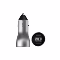 شارژر فندکی شیائومی دارای دو پورت و نمایشگر ولت متر (مدل ZMI AP621)